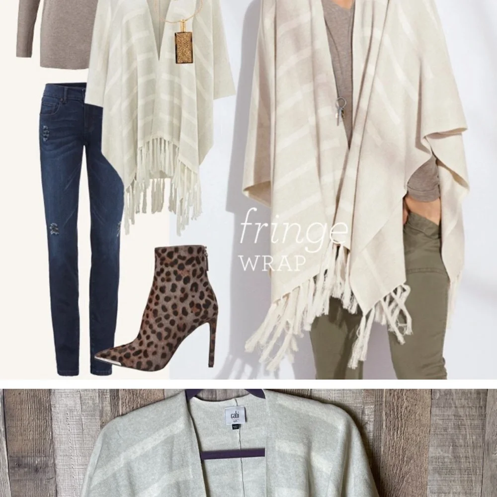 Elegant Gray Striped Wrap!!! NWOT